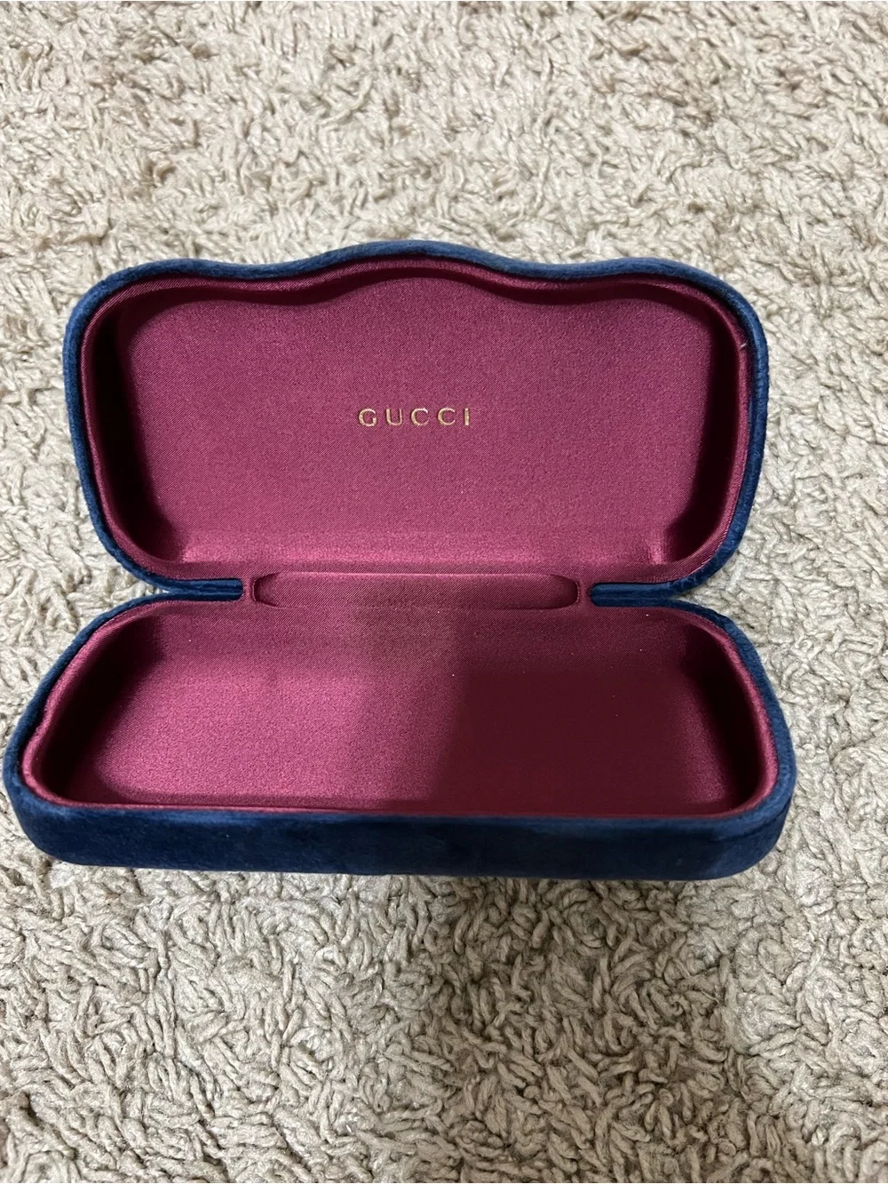 Gucci Navy Blue Velvet Eyewear Case